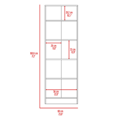 Storage Cabinet Pipestone, Five Shelves, Dark Brown / Black Wengue