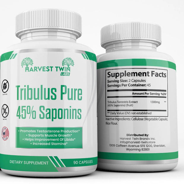 Harvest Twin Labs Tribulus Pure 45% Saponins 1300mg – 90 Capsules