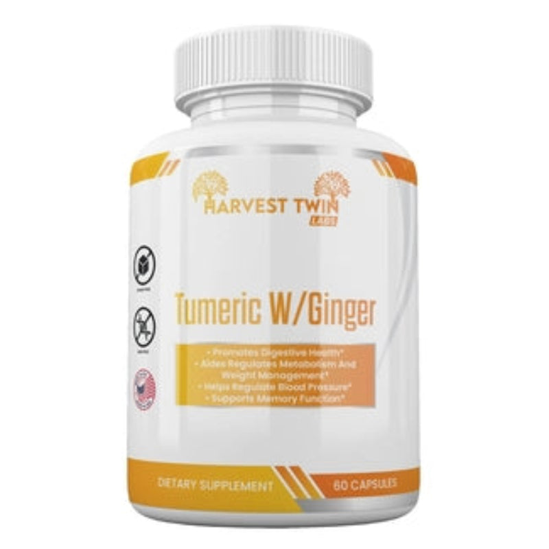 Harvest Twin Labs Turmeric W/Ginger Dietary Supplement – 60 Capsules