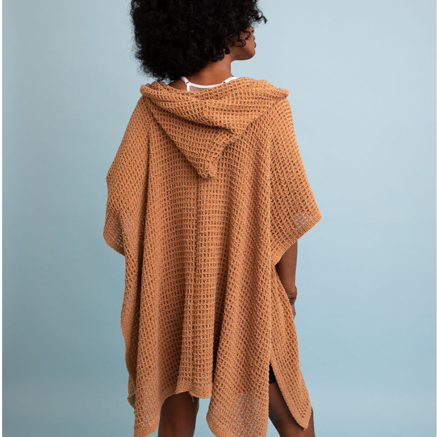 Ruanas à capuche en tissu gaufré doux