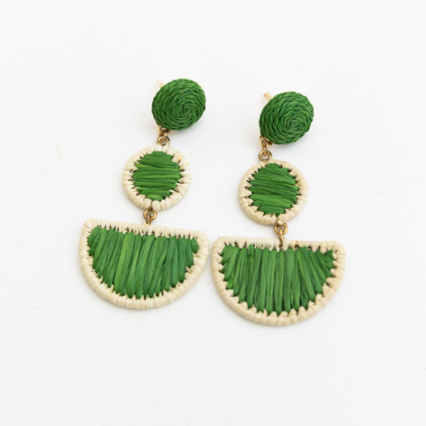 Boucles d'oreilles en rotin tressé
