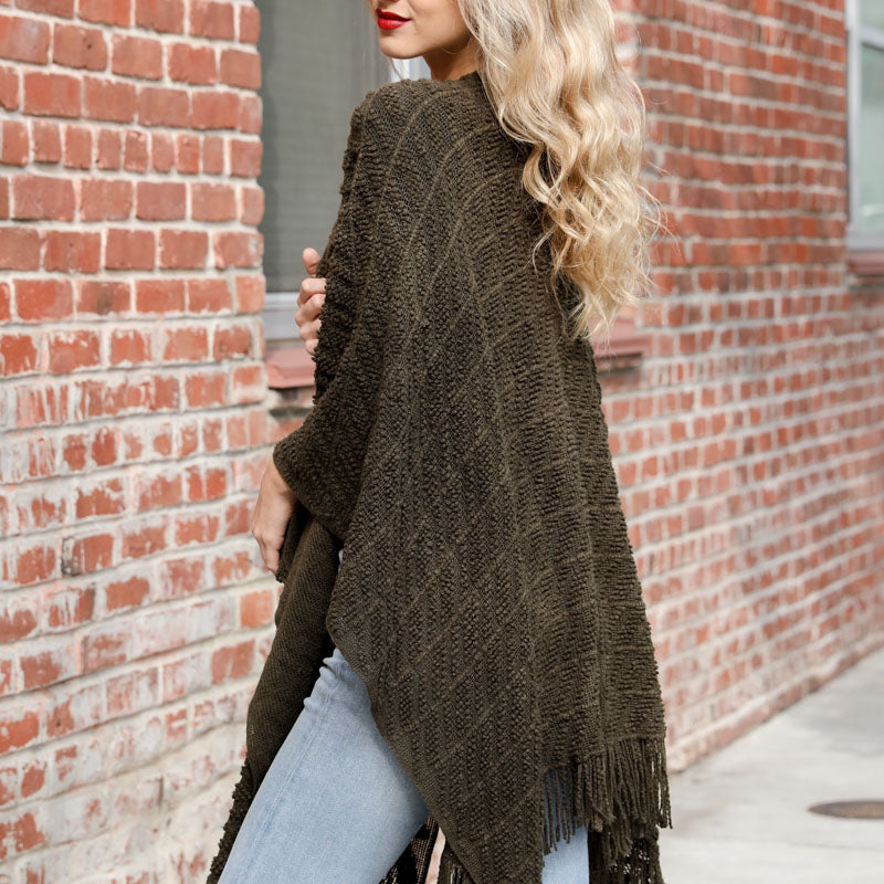 Tasseled Knit Ruana
