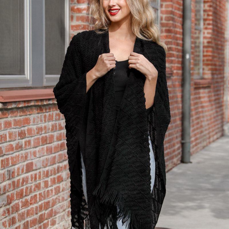 Tasseled Knit Ruana