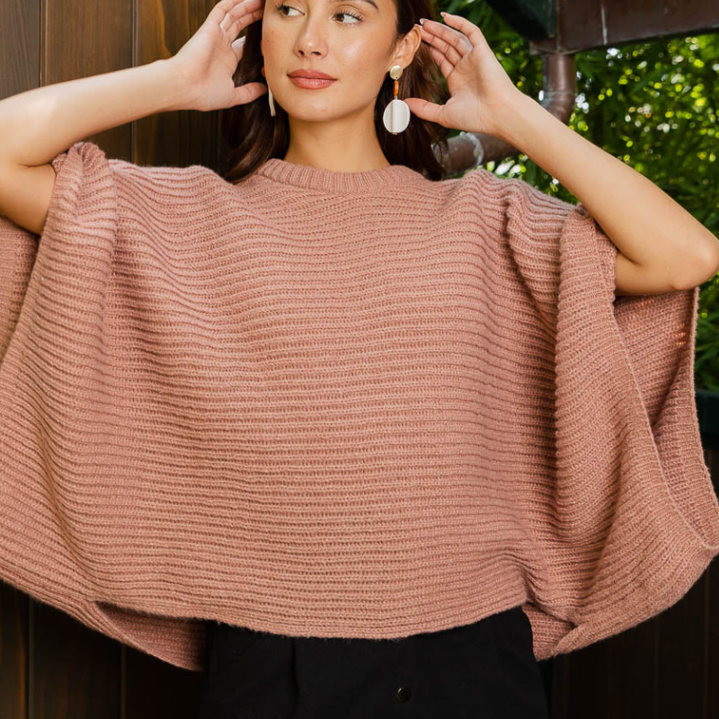 Urban Chic Ribbed Poncho
