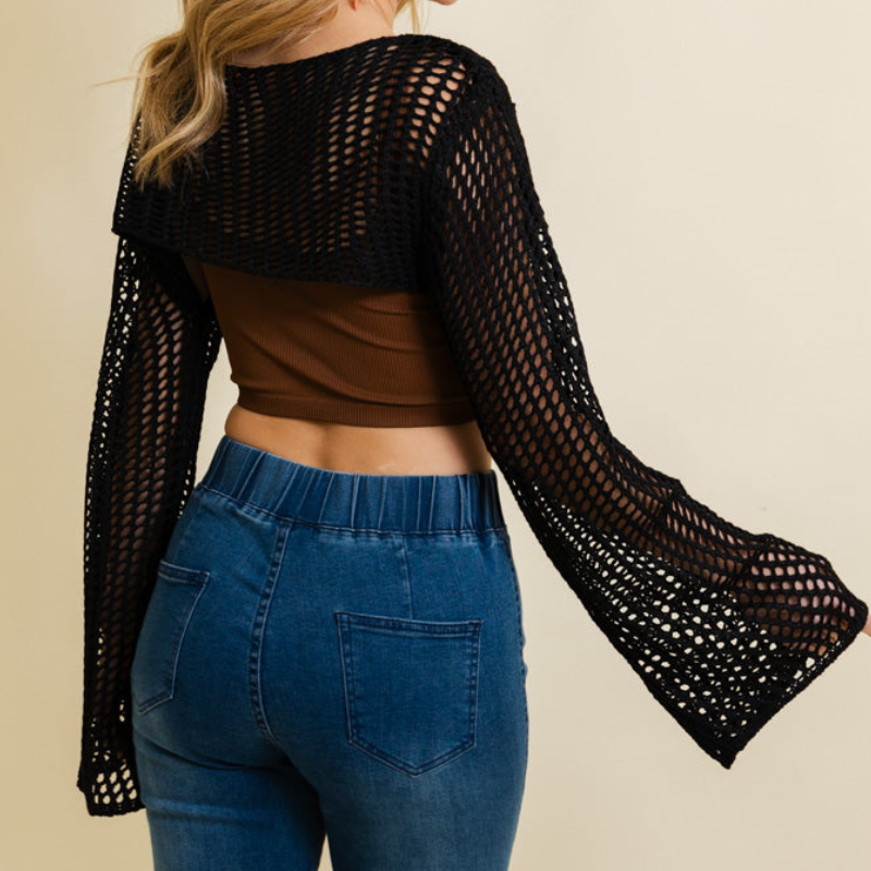 Suéteres cortos tejidos a telar.