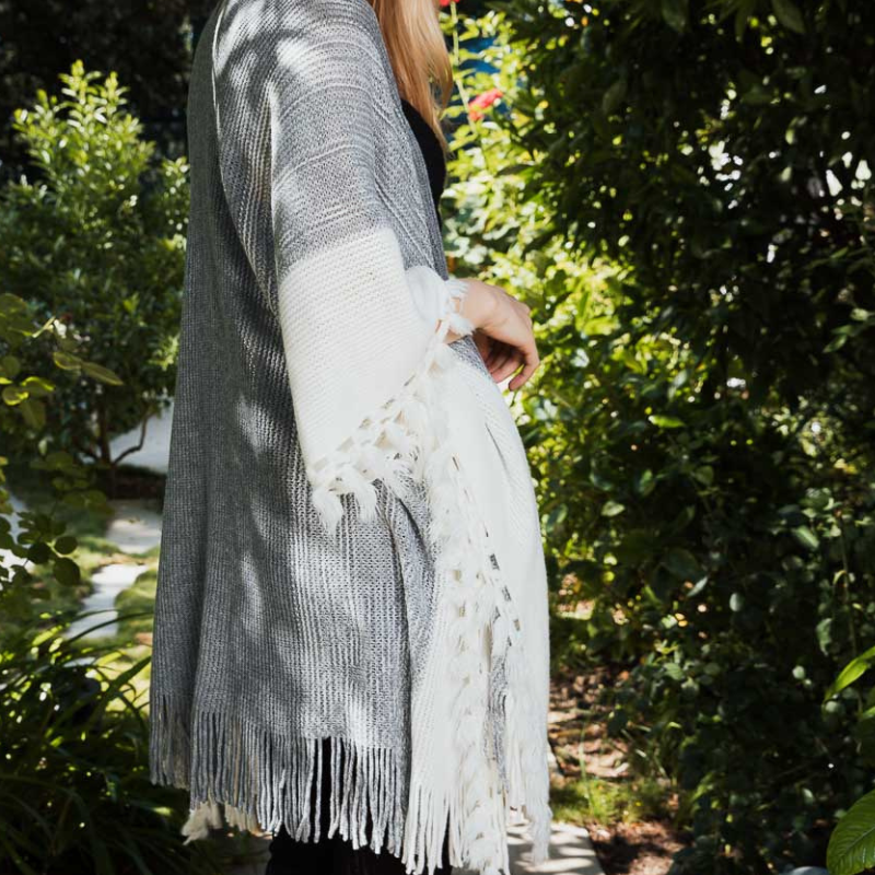 Multicolored Cinched Ruana