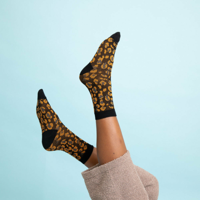 Leopard Knit Socks