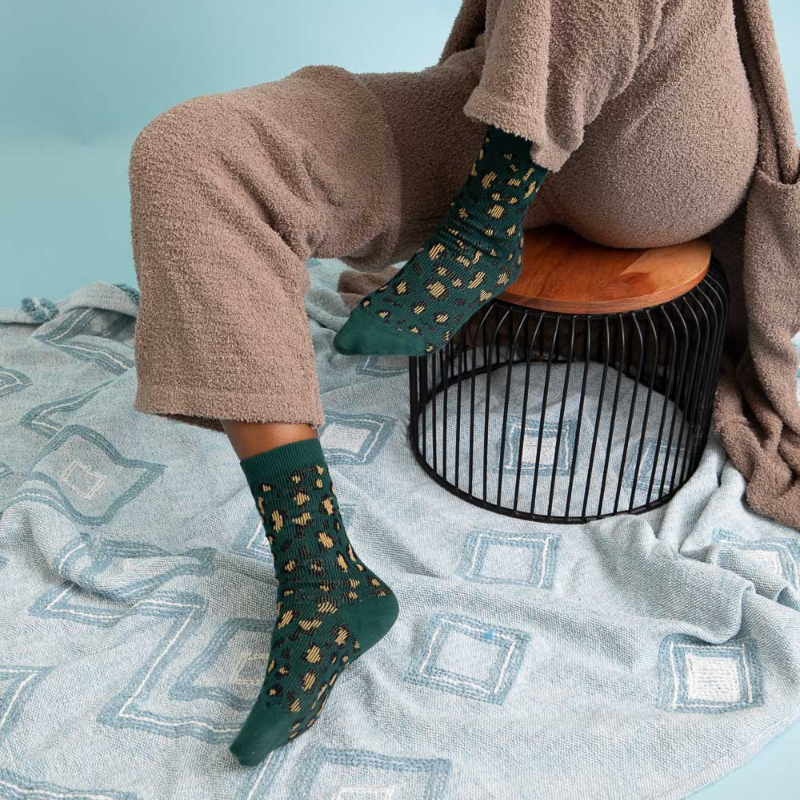 Leopard Knit Socks