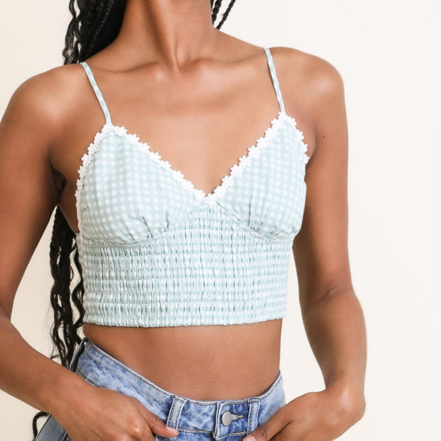 Bralettes à smocks vichy SM, M, LG