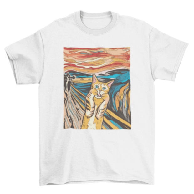 Scream Cat T-shirt for Cat Lovers - Fun and Stylish Tee