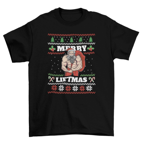 Muscular Santa Ugly Tee