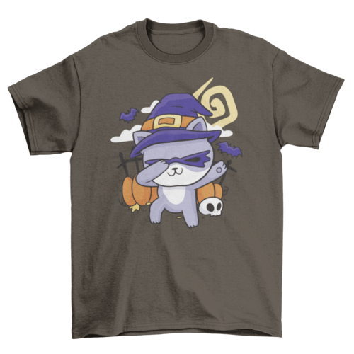 Halloween cat dabbing t-shirt