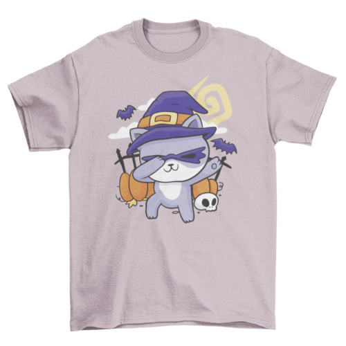 Halloween cat dabbing t-shirt