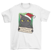 Christmas black cat tree t-shirt