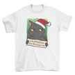 Christmas black cat tree t-shirt