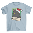 Christmas black cat tree t-shirt