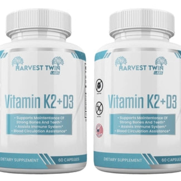 Harvest Twin Labs Vitamin K2 + D3 Capsules – Bone & Immune Support