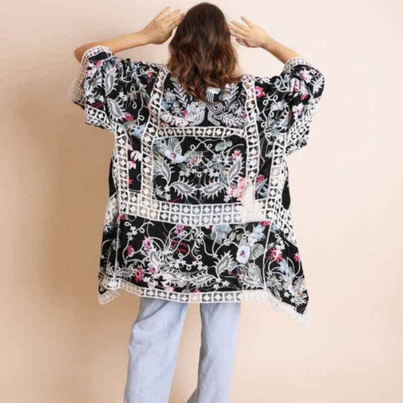 Heriloom Embroidered Kimono – Leto Collection – Elegant Floral Design