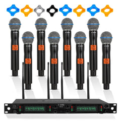 5Core Wireless Microphones 8 Channel Karaoke Professional UHF Singing