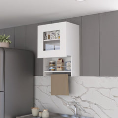 Kitchen Wall Cabinet Papua, Three Shelves, White Finish