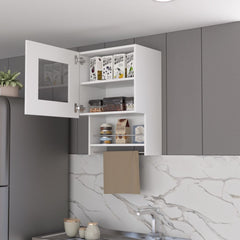 Kitchen Wall Cabinet Papua, Three Shelves, White Finish