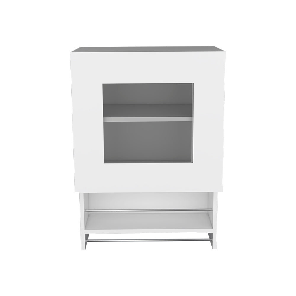 Kitchen Wall Cabinet, Three Shelves, White Finish