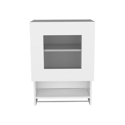 Kitchen Wall Cabinet, Three Shelves, White Finish