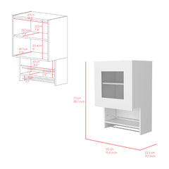 Kitchen Wall Cabinet Papua, Three Shelves, White Finish