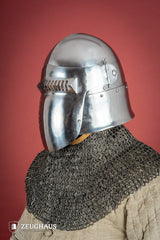 Casque Bascinet du XIVe siècle, poli 2 mm