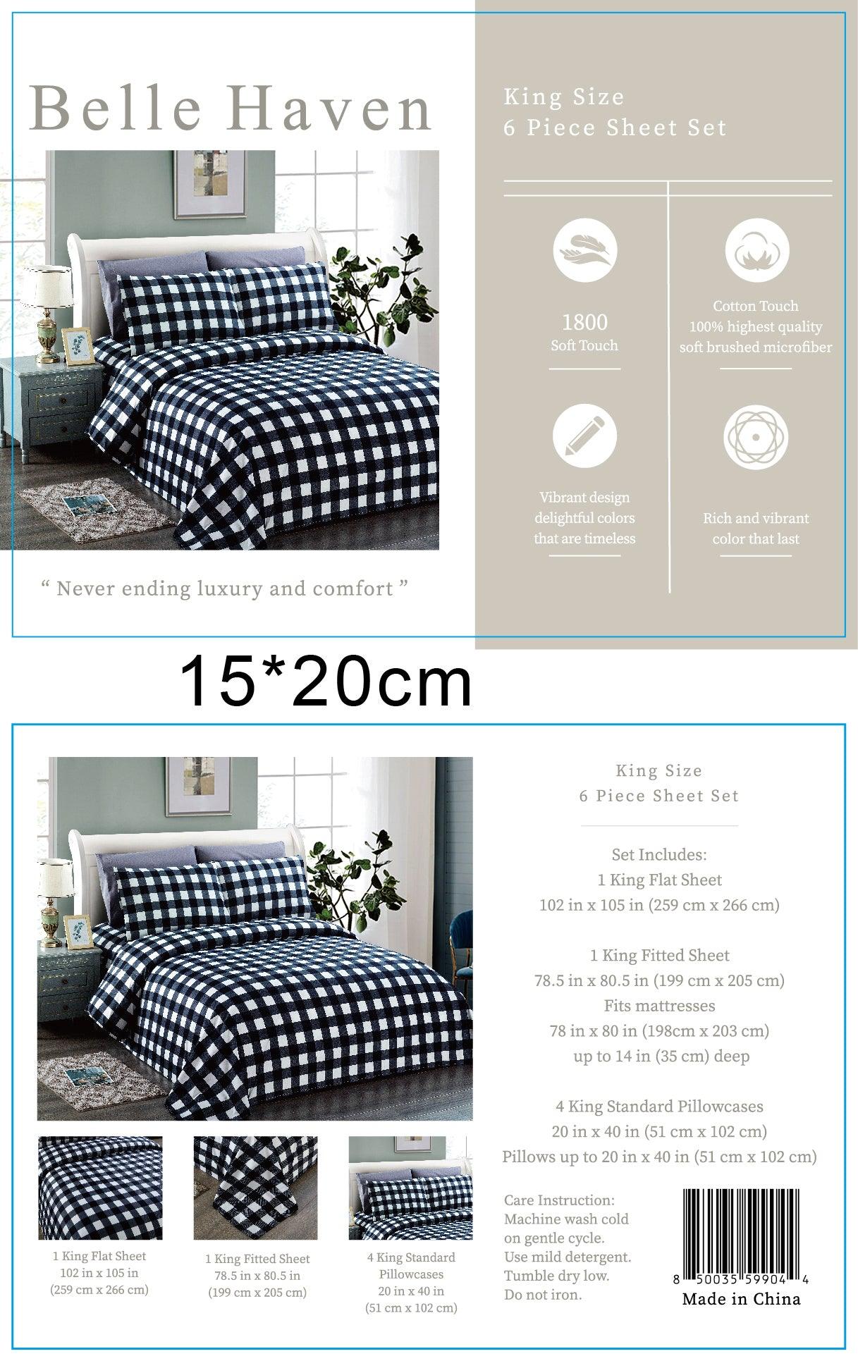 Belle Haven 6 Piece Sheet Set Bedding Sets (6 Styles)