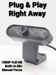 DT 1080P Full HD Webcam with Built-in Microphone for PC/Mac