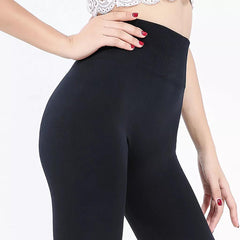 ¡Calzado! Leggings de mujer de vellón extra suave, elástico y de cintura alta 