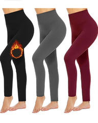 Women‚Äôs Fleece Leggings High Waist Stretchy Warm Leggings One Size