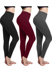 3 Pack Women‚Äôs Fleece Lined Leggings High Waist Stretchy warm