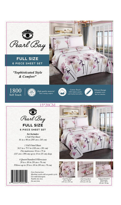 Pearl Bay 6 Piece Bed Sheet Set (12 Styles)