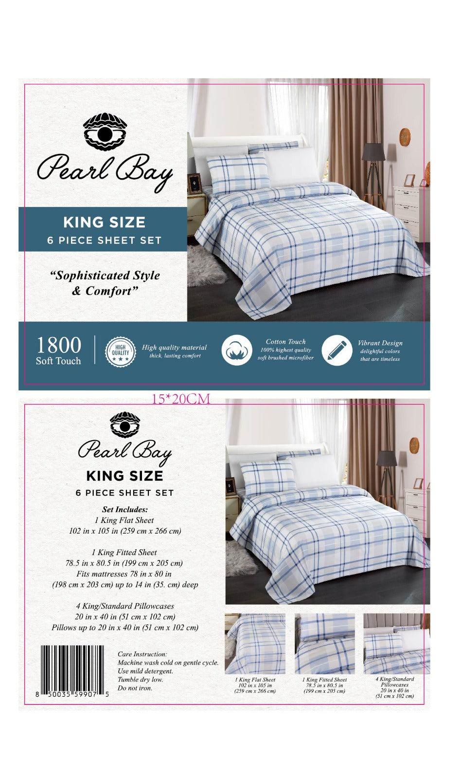 Pearl Bay 6 Piece Bed Sheet Set (12 Styles)