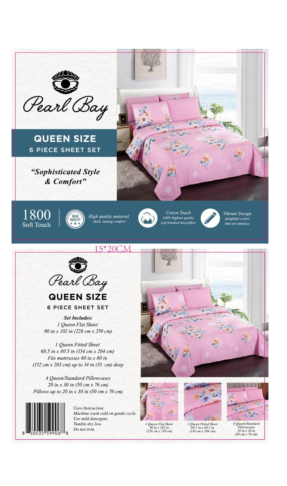 Pearl Bay 6 Piece Bed Sheet Set (12 Styles)