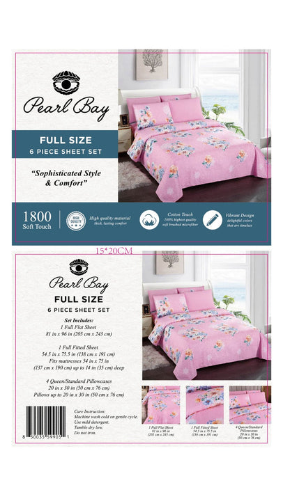 Pearl Bay 6 Piece Bed Sheet Set (12 Styles)