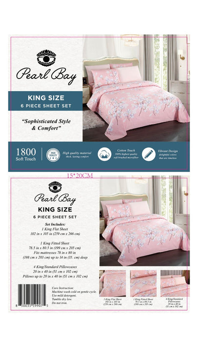 Pearl Bay 6 Piece Bed Sheet Set (12 Styles)