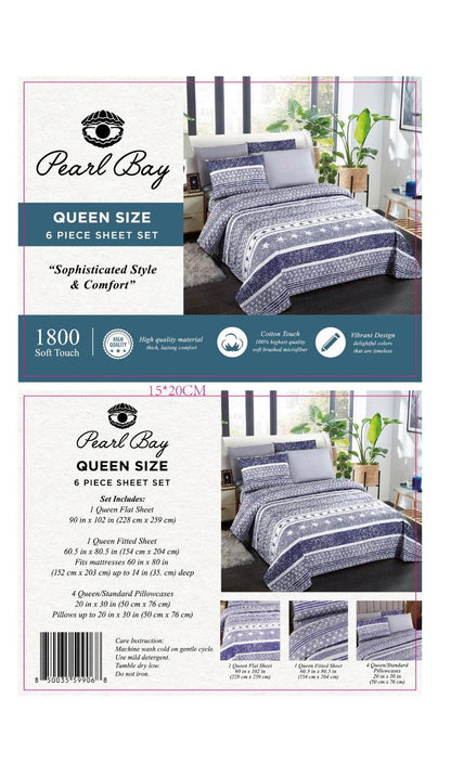 Pearl Bay 6 Piece Bed Sheet Set (12 Styles)