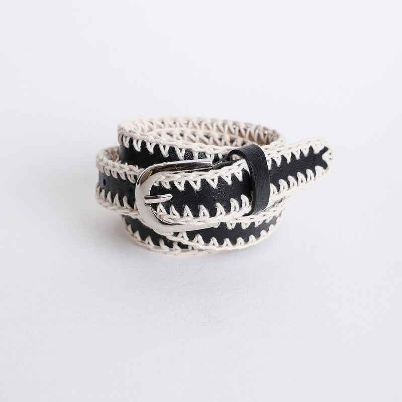 Vegan Leather Crochet Belt – Camel – Sustainable Fashion Accessory