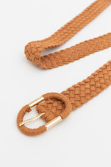 Ceinture à boucle ovale avec accent en daim tressé