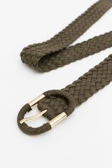 Ceinture à boucle ovale avec accent en daim tressé