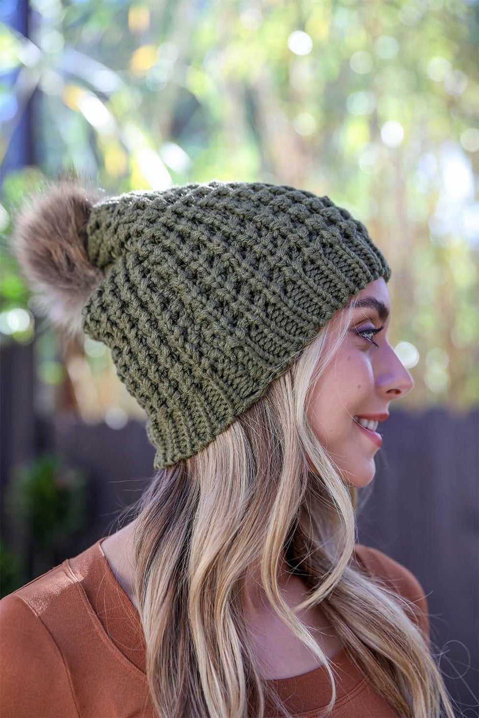 Textured Pom Beanies