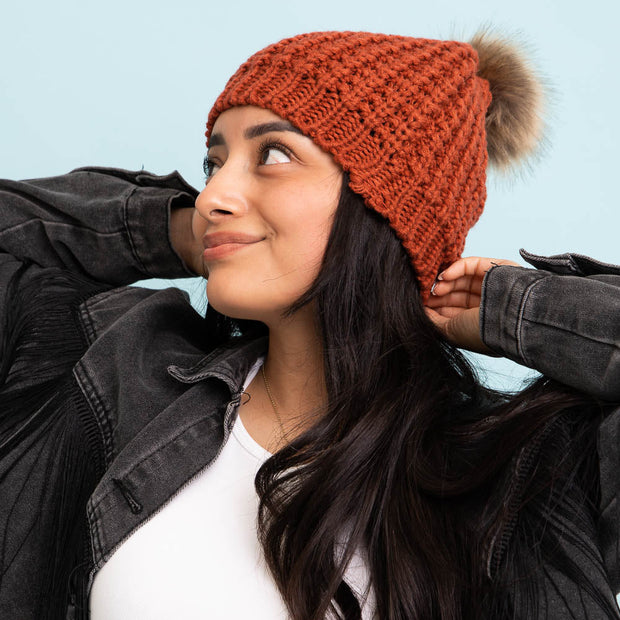 Textured Pom Beanies
