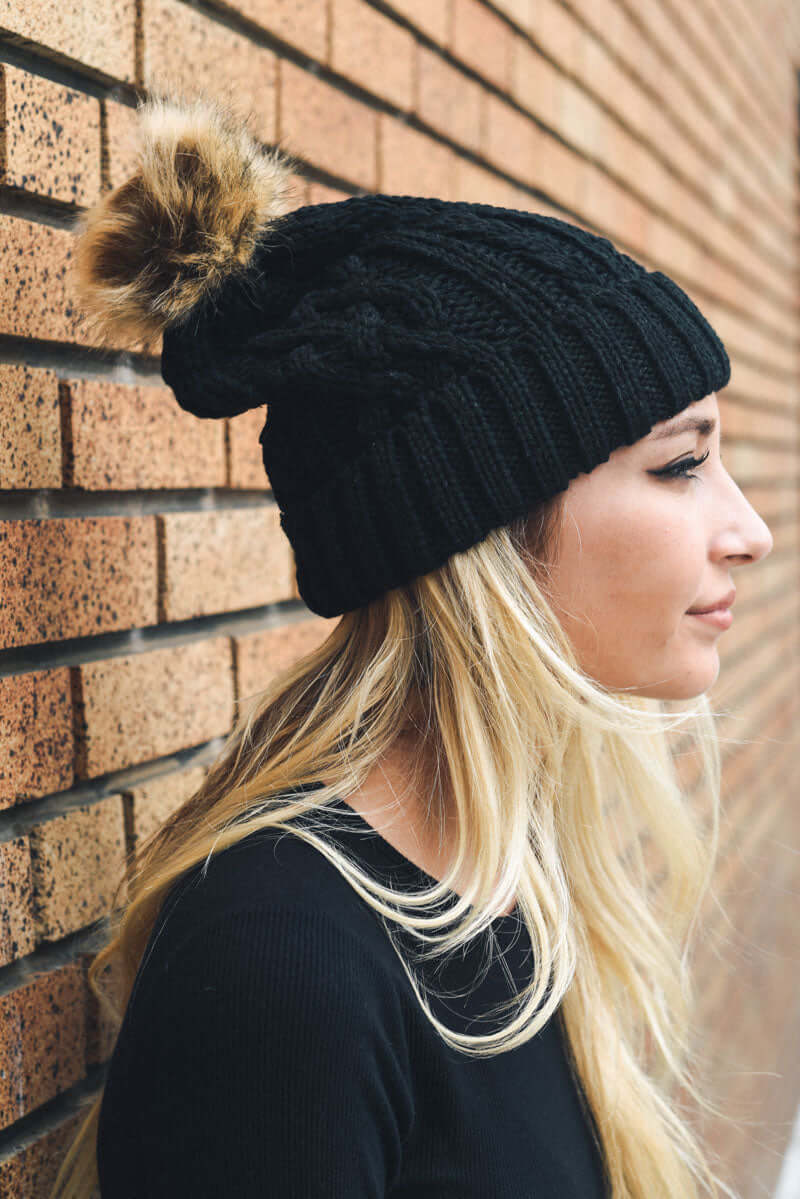 Faux Pom Beani