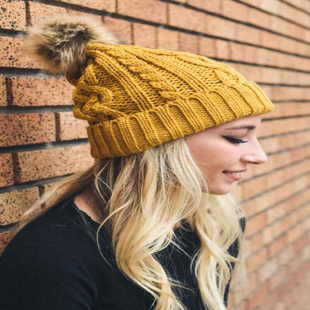Faux Pom Beani
