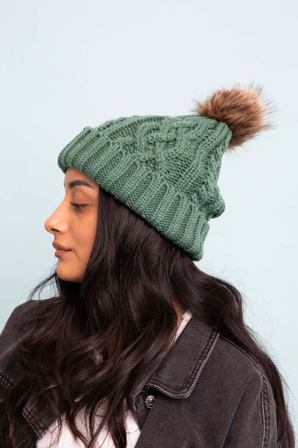 Faux Pom Beani