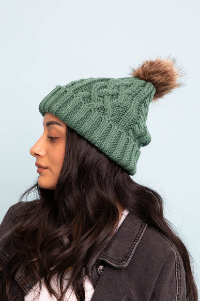 Faux Pom Beani