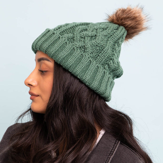 Faux Pom Beani